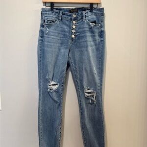 Judy Blue Light Blue Distressed Skinny Jeans